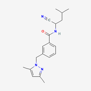N-(1-cyano-3-methylbutyl)-3-[(3,5-dimethyl-1H-pyrazol-1-yl)methyl]benzamide