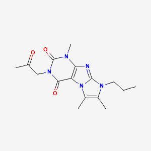 molecular formula C16H21N5O3 B2783949 4,7,8-三甲基-2-(2-氧代丙基)-6-丙基嘌呤并[7,8-a]咪唑啉-1,3-二酮 CAS No. 878412-38-5
