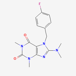 molecular formula C16H18FN5O2 B2783953 8-(dimethylamino)-7-(4-fluorobenzyl)-1,3-dimethyl-1H-purine-2,6(3H,7H)-dione CAS No. 333752-45-7