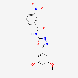 molecular formula C17H14N4O6 B2783954 N-[5-(3,5-dimethoxyphenyl)-1,3,4-oxadiazol-2-yl]-3-nitrobenzamide CAS No. 941937-69-5