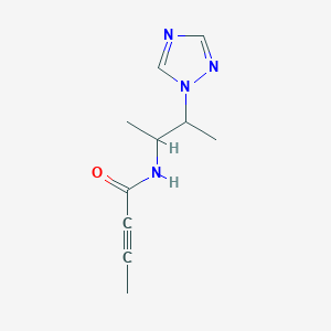 molecular formula C10H14N4O B2783964 N-[3-(1,2,4-Triazol-1-yl)butan-2-yl]but-2-ynamide CAS No. 2411256-06-7