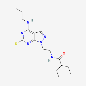 B2783967 2-ethyl-N-(2-(6-(methylthio)-4-(propylamino)-1H-pyrazolo[3,4-d]pyrimidin-1-yl)ethyl)butanamide CAS No. 946312-97-6