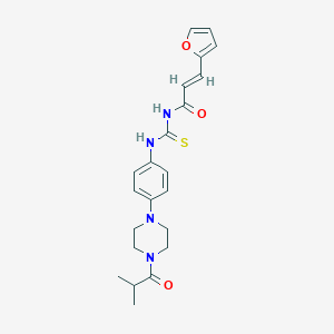 molecular formula C22H26N4O3S B278397 N-[3-(2-furyl)acryloyl]-N'-[4-(4-isobutyryl-1-piperazinyl)phenyl]thiourea 