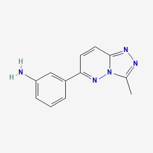 molecular formula C12H11N5 B2783970 3-Methyl-6-[3-(amino)phenyl]-1,2,4-triazolo[4,3-b]pyridazine CAS No. 66548-76-3