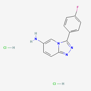 molecular formula C12H11Cl2FN4 B2783972 3-(4-Fluorophenyl)-[1,2,4]triazolo[4,3-a]pyridin-6-amine;dihydrochloride CAS No. 2243507-12-0