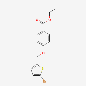 molecular formula C14H13BrO3S B2784010 Ethyl 4-[(5-bromothiophen-2-yl)methoxy]benzoate CAS No. 1487844-71-2