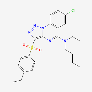 molecular formula C23H26ClN5O2S B2784016 N-Butyl-7-chloro-N-ethyl-3-(4-ethylbenzenesulfonyl)-[1,2,3]triazolo[1,5-A]quinazolin-5-amine CAS No. 893789-53-2