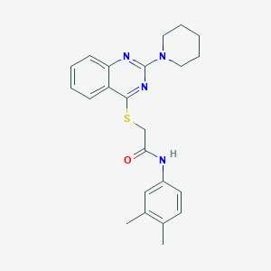 molecular formula C23H26N4OS B2784129 N-(3,4-dimethylphenyl)-2-{[2-(piperidin-1-yl)quinazolin-4-yl]sulfanyl}acetamide CAS No. 1115407-61-8