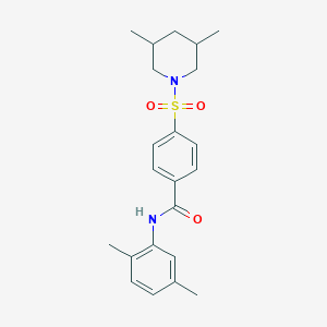 molecular formula C22H28N2O3S B2784141 N-(2,5-dimethylphenyl)-4-((3,5-dimethylpiperidin-1-yl)sulfonyl)benzamide CAS No. 392324-37-7