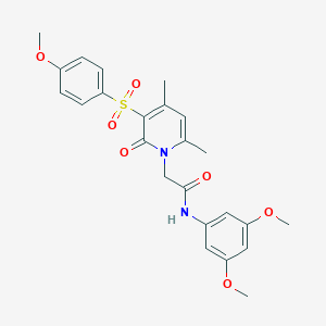 molecular formula C24H26N2O7S B2784170 N-(3,5-dimethoxyphenyl)-2-[3-(4-methoxybenzenesulfonyl)-4,6-dimethyl-2-oxo-1,2-dihydropyridin-1-yl]acetamide CAS No. 946328-94-5