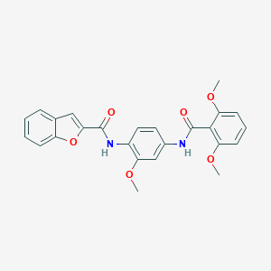 molecular formula C25H22N2O6 B278418 N-{4-[(2,6-dimethoxybenzoyl)amino]-2-methoxyphenyl}-1-benzofuran-2-carboxamide 