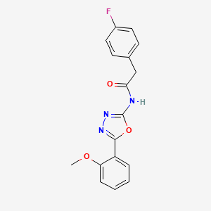 molecular formula C17H14FN3O3 B2784217 2-(4-fluorophenyl)-N-[5-(2-methoxyphenyl)-1,3,4-oxadiazol-2-yl]acetamide CAS No. 941941-43-1