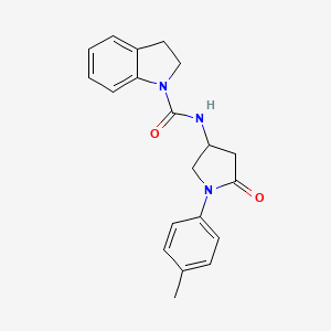 molecular formula C20H21N3O2 B2784247 N-(5-oxo-1-(p-tolyl)pyrrolidin-3-yl)indoline-1-carboxamide CAS No. 887465-59-0