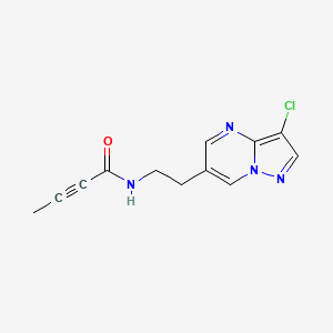 molecular formula C12H11ClN4O B2784248 N-(2-{3-chloropyrazolo[1,5-a]pyrimidin-6-yl}ethyl)but-2-ynamide CAS No. 2411227-66-0