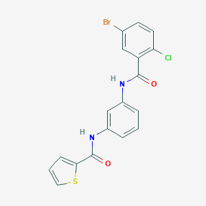 molecular formula C18H12BrClN2O2S B278426 N-[3-(5-BROMO-2-CHLOROBENZAMIDO)PHENYL]THIOPHENE-2-CARBOXAMIDE 
