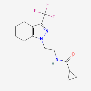 B2784326 N-(2-(3-(trifluoromethyl)-4,5,6,7-tetrahydro-1H-indazol-1-yl)ethyl)cyclopropanecarboxamide CAS No. 1797293-79-8