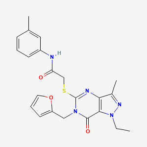 2-({1-ethyl-6-[(furan-2-yl)methyl]-3-methyl-7-oxo-1H,6H,7H-pyrazolo[4,3-d]pyrimidin-5-yl}sulfanyl)-N-(3-methylphenyl)acetamide