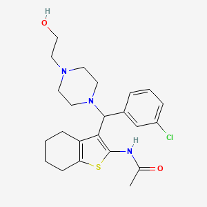 N-(3-{(3-chlorophenyl)[4-(2-hydroxyethyl)piperazin-1-yl]methyl}-4,5,6,7-tetrahydro-1-benzothien-2-yl)acetamide