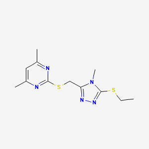 2-[(5-Ethylsulfanyl-4-methyl-1,2,4-triazol-3-yl)methylsulfanyl]-4,6-dimethylpyrimidine
