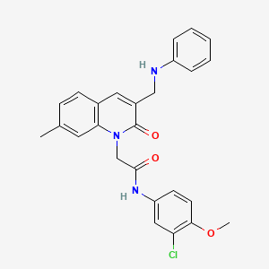 2-[3-(anilinomethyl)-7-methyl-2-oxoquinolin-1(2H)-yl]-N-(3-chloro-4-methoxyphenyl)acetamide