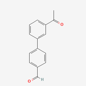 molecular formula C15H12O2 B2784427 3'-Acetyl-[1,1'-biphenyl]-4-carbaldehyde CAS No. 400750-70-1