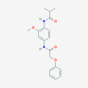 molecular formula C19H22N2O4 B278443 N-{2-methoxy-4-[(phenoxyacetyl)amino]phenyl}-2-methylpropanamide 