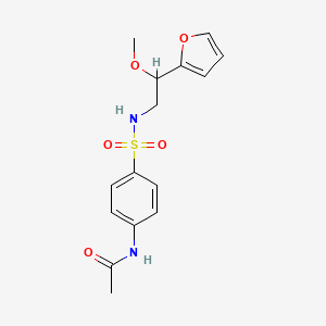 molecular formula C15H18N2O5S B2784432 N-(4-{[2-(furan-2-yl)-2-methoxyethyl]sulfamoyl}phenyl)acetamide CAS No. 1798463-69-0
