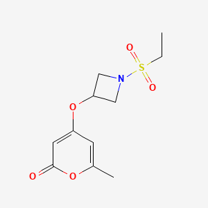 molecular formula C11H15NO5S B2784437 4-((1-(ethylsulfonyl)azetidin-3-yl)oxy)-6-methyl-2H-pyran-2-one CAS No. 2034426-39-4