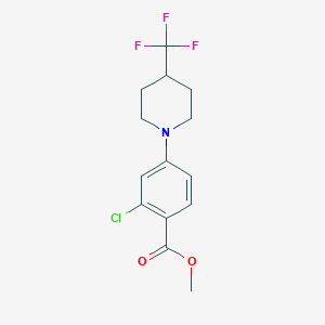 molecular formula C14H15ClF3NO2 B2784460 methyl 2-chloro-4-[4-(trifluoromethyl)piperidin-1-yl]benzoate CAS No. 2062073-02-1
