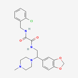 molecular formula C23H27ClN4O4 B2784499 N-[2-(2H-1,3-benzodioxol-5-yl)-2-(4-methylpiperazin-1-yl)ethyl]-N'-[(2-chlorophenyl)methyl]ethanediamide CAS No. 896342-67-9