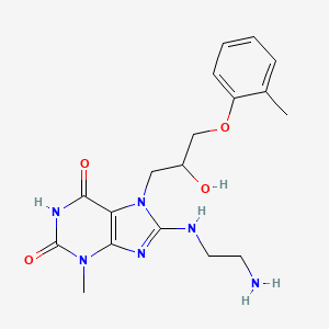B2784515 8-(2-Aminoethylamino)-7-[2-hydroxy-3-(2-methylphenoxy)propyl]-3-methylpurine-2,6-dione CAS No. 505081-11-8