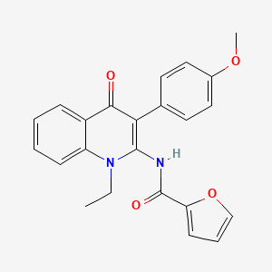 molecular formula C23H20N2O4 B2784521 N-[1-ethyl-3-(4-methoxyphenyl)-4-oxo-1,4-dihydroquinolin-2-yl]furan-2-carboxamide CAS No. 879473-16-2