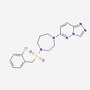 molecular formula C17H19ClN6O2S B2784545 1-[(2-Chlorophenyl)methanesulfonyl]-4-{[1,2,4]triazolo[4,3-b]pyridazin-6-yl}-1,4-diazepane CAS No. 2309307-08-0