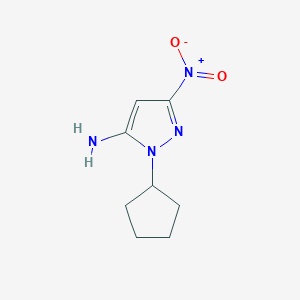molecular formula C8H12N4O2 B2784568 1-cyclopentyl-3-nitro-1H-pyrazol-5-amine CAS No. 2226034-42-8