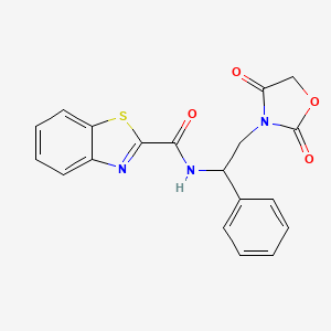 molecular formula C19H15N3O4S B2784576 N-[2-(2,4-dioxo-1,3-oxazolidin-3-yl)-1-phenylethyl]-1,3-benzothiazole-2-carboxamide CAS No. 1903884-94-5