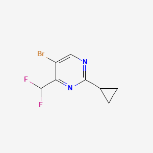 molecular formula C8H7BrF2N2 B2784578 5-Bromo-2-cyclopropyl-4-(difluoromethyl)pyrimidine CAS No. 2248401-58-1