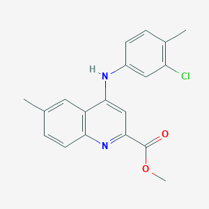 molecular formula C19H17ClN2O2 B2784584 Methyl 4-[(3-chloro-4-methylphenyl)amino]-6-methylquinoline-2-carboxylate CAS No. 1207015-63-1