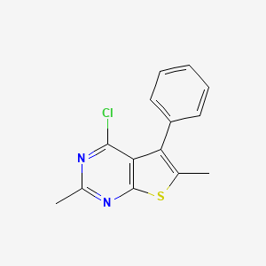 molecular formula C14H11ClN2S B2784597 4-Chloro-2,6-dimethyl-5-phenylthieno[2,3-d]pyrimidine CAS No. 757221-58-2