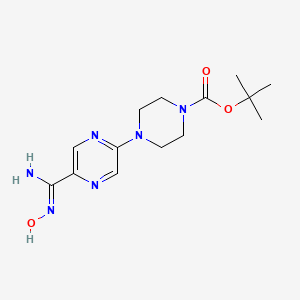 molecular formula C14H22N6O3 B2784601 tert-butyl 4-[5-(N'-hydroxycarbamimidoyl)pyrazin-2-yl]piperazine-1-carboxylate CAS No. 2344692-57-3