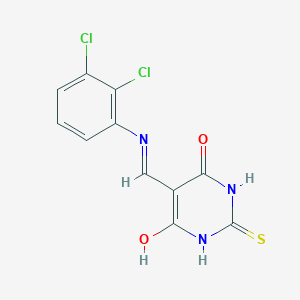 molecular formula C11H7Cl2N3O2S B2784643 5-(((2,3-dichlorophenyl)amino)methylene)-2-thioxodihydropyrimidine-4,6(1H,5H)-dione CAS No. 1021262-59-8