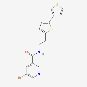 molecular formula C16H13BrN2OS2 B2784662 N-(2-([2,3'-bithiophen]-5-yl)ethyl)-5-bromonicotinamide CAS No. 2034342-79-3
