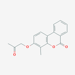 molecular formula C17H14O4 B2784664 4-Methyl-3-(2-oxopropoxy)-6H-benzo[c]chromen-6-one 