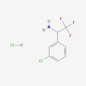 molecular formula C8H8Cl2F3N B2784672 1-(3-Chlorophenyl)-2,2,2-trifluoroethanamine hydrochloride CAS No. 1228879-10-4