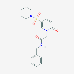 molecular formula C19H23N3O4S B2784695 N-benzyl-2-[2-oxo-5-(piperidine-1-sulfonyl)-1,2-dihydropyridin-1-yl]acetamide CAS No. 1358439-25-4