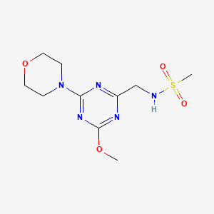 molecular formula C10H17N5O4S B2784727 N-((4-methoxy-6-morpholino-1,3,5-triazin-2-yl)methyl)methanesulfonamide CAS No. 2034541-29-0