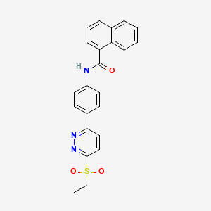molecular formula C23H19N3O3S B2784729 N-{4-[6-(ethanesulfonyl)pyridazin-3-yl]phenyl}naphthalene-1-carboxamide CAS No. 1004258-11-0