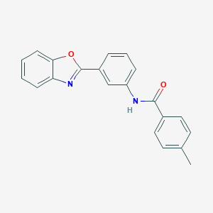 molecular formula C21H16N2O2 B278473 N-[3-(1,3-benzoxazol-2-yl)phenyl]-4-methylbenzamide 