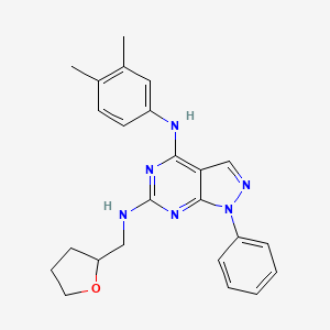 molecular formula C24H26N6O B2784735 N4-(3,4-dimethylphenyl)-N6-[(oxolan-2-yl)methyl]-1-phenyl-1H-pyrazolo[3,4-d]pyrimidine-4,6-diamine CAS No. 946295-72-3