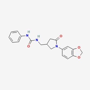 1-((1-(Benzo[d][1,3]dioxol-5-yl)-5-oxopyrrolidin-3-yl)methyl)-3-phenylurea