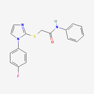 2-[1-(4-fluorophenyl)imidazol-2-yl]sulfanyl-N-phenylacetamide